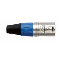 DAP-Audio XLR 3-pol Stecker, männlich, silbernes Gehäuse, blaue Endkappe