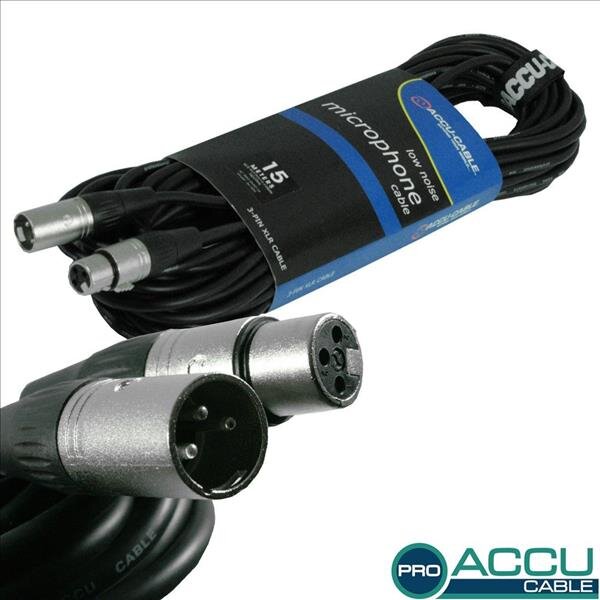 Accu Cable AC-PRO-XMXF/15, Mikrofonkabel, XLR männlich/male, weiblich/female, 15 Meter