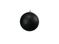 Deco Ball 10cm, black, glitter 4x