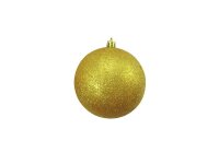 Deco Ball 10cm, gold, glitter 4x