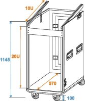 Roadinger Spezial-Kombi-Case Profi, 20 HE Rollen