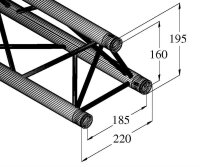 Alutruss Decolock DQ3-750 3-Punkt-Traverse, 75cm/0,75m