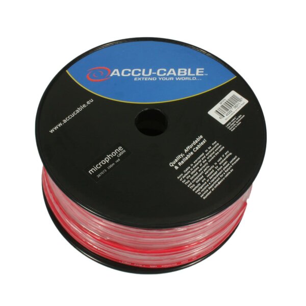 Accu Cable Mikrofonkabel AC-MC/100R-R, 100m Rolle, rot/red