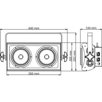 Briteq COB LED Audience-Blinder 2x100W, DMX, 3200k