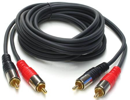 JB Systems Audio Kabel Cinch 1m, Stereo Audio Kabel mit vergoldeten Chinch Stecker