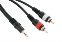 Stereo Cinch - 1 x Jack stereo 3,5 mm / 2 x RCA Phono 1 m