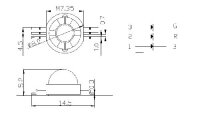 LED TCL 3W Pin=B-R-G RGB TMH-7