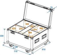 Roadinger Flightcase 4x TMH-30/TMH-40/TMH-60