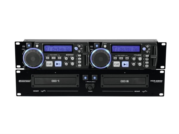 Omnitronic XCP-2800 Dual-CD-Player, Doppel-CD-Player, blau hinterleuchtet