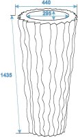 Designübertopf LAMELLA-140, weiß