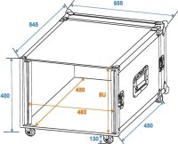 Roadinger Rack Profi 8U 45cm with Wheels