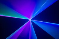 Laserworld Cube 1.5, 1500mW Laser, akkubetrieben, Bluetooth-APP, DMX, Stand-Alone (Musik), ILDA