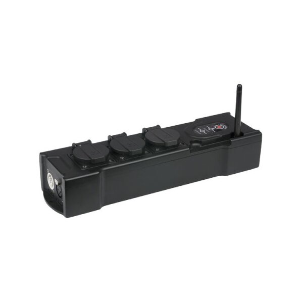 Showgear PowerBOX 3, 3x Schuko-Out, eingebauter W-DMX-Receiver (Wireless Solution)