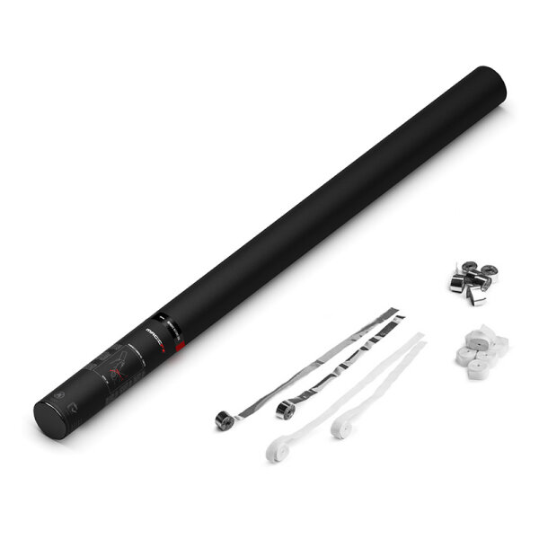 MagicFX Handheld Luftschlangen-Shooter PRO, silber/weiss, 80cm