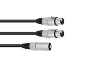 Omnitronic Adaptercable XLR(M)/2xXLR(F) 0,5m bk