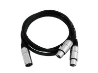 Omnitronic Adaptercable XLR(M)/2xXLR(F) 0,5m bk