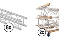 Alutruss Set Quadlock QL-ET34-2000 + Truss transport board