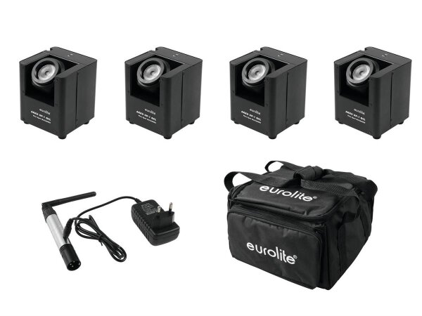 Eurolite Set 4x AKKU UP-1 + SB-4 Soft-Bag + QuickDMX Wireless tr