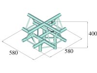 Alutruss Decolock DQ3-PAC52 5-Weg Ecke Abgang oben