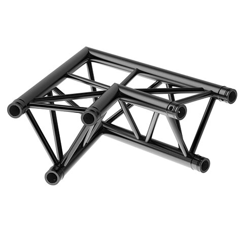 Litecraft Truss LT33B C20, 2-Weg Winkel 60°, in RAL9005 schwarz matt, inkl. Verbindersatz