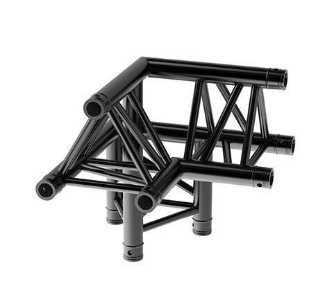 Litecraft Truss LT33B C31, 3-Weg Winkel 90° rechts, Spitze oben, in RAL9005 schwarz matt