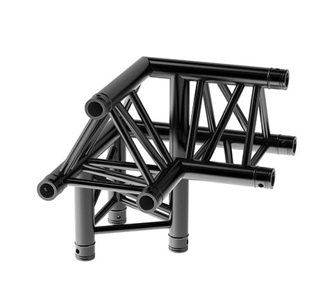 Litecraft Truss LT33B C32, 3-Weg Winkel 90° links, Spitze oben, in RAL9005 schwarz matt