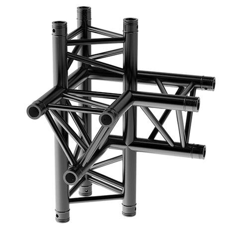 Litecraft Truss LT33B C45, 4-Weg Winkel links, in RAL9005 schwarz matt, inkl. Verbindersatz