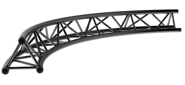 Litecraft Truss LT33B, je meter gebogene Kontur, Spitze oben/unten, in RAL9005 schwarz matt