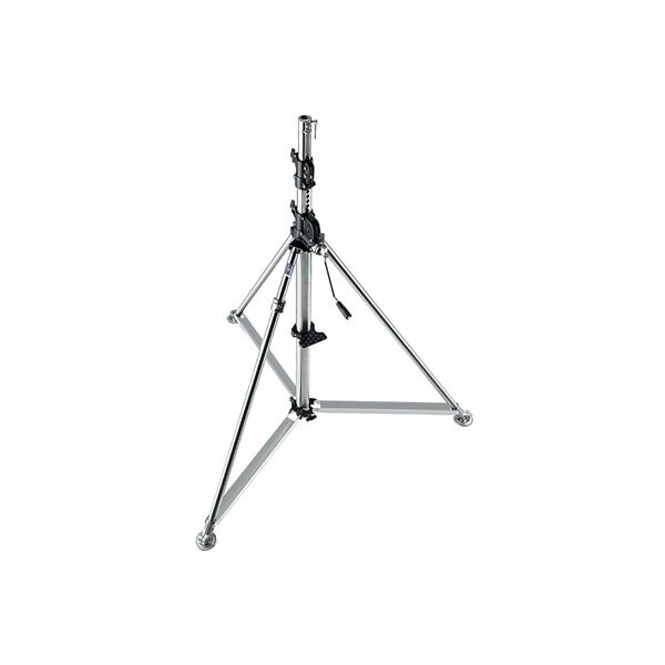 Manfrotto 387XU Kurbelstativ, Super Wind-Up, chrom, Gewicht: 32,5kg, Höhe: 156 - 366cm, Last: 80kg