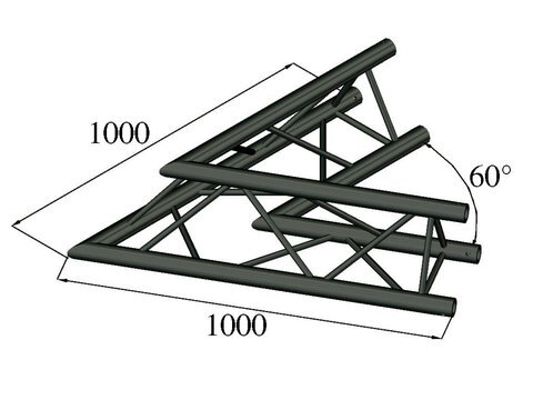 Alutruss Trilock S-PAC 20 2-Way Corner 60° black