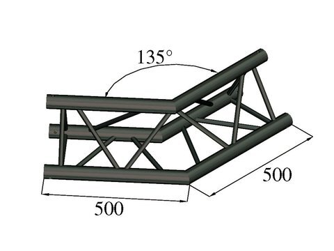 Alutruss Trilock S-PAC 23 2-Weg-Ecke 135°schwarz