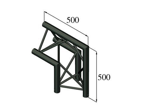 Alutruss Trilock S-PAC 24 2-Weg-Ecke 90°Abgang oben schwarz