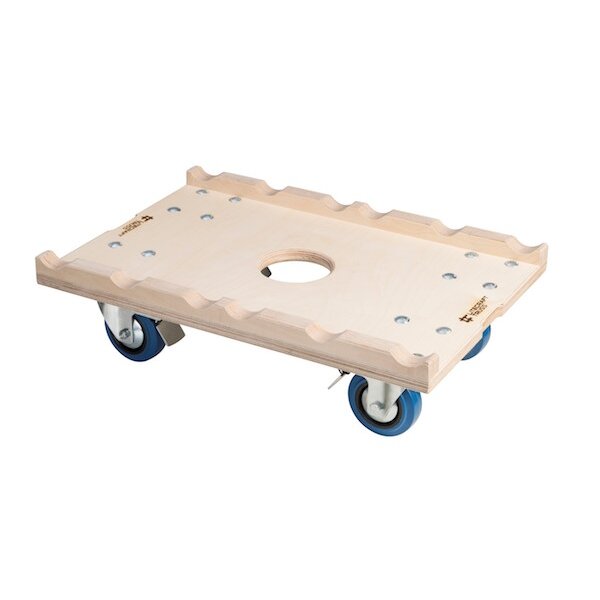 Litecraft Truss Transporter, für System LT33 und LT34, 4 Blue Wheels gebremst, Holz Natur