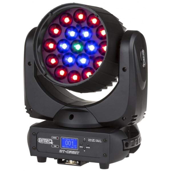 Briteq BT-Orbit, LED-Moving-Head, Wash, Zoom, 19x 15 Watt RGBW-LED