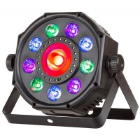 JB Systems Rave Spot, Multieffekt-RGB-LED-Scheinwerfer, 9x 4 Watt RGB+UV, 1x 30 Watt COB RGB-LED, 21x 0,5 Watt Strobe-LEDs