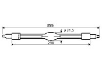 Osram HMI 2500DXS Lampe, zweiseitig gesockelt, SFa21, Einbaulänge: 290mm, Gesamtlänge: 355mm, (HMI 2500 GS)