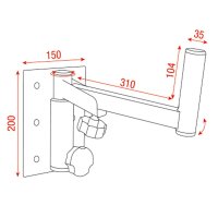 Showgear Mammoth Adjustable Speaker Bracket, max. 30kg, 35mm