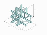 Alutruss Quadlock 6082T-42 4-Way T-Piece