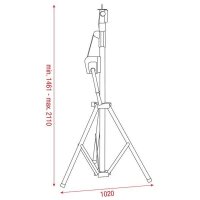 Showgear Followspotstand Wind Up, 1461-2110mm, max. 20kg