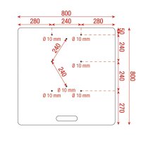 Wentex Universal-Bodenplatte, 800 x 800 mm, M10-Löcher