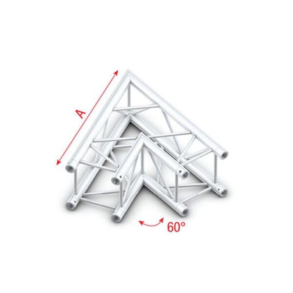 Milos Pro-30 Square F Truss, Corner, QCF20, 60° corner, silver