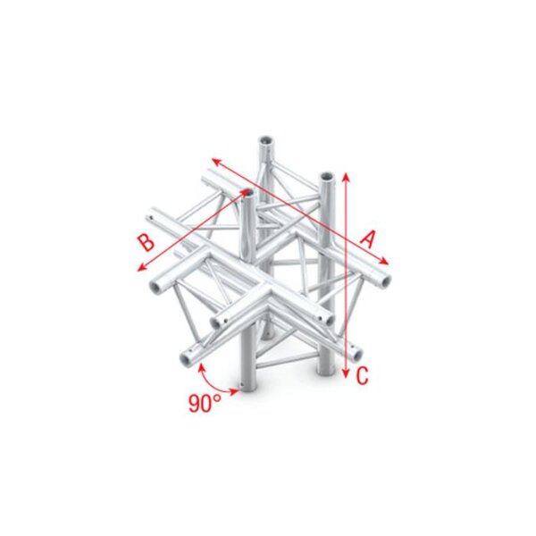 Milos Pro-30 Triangle P Truss, T-Cross + up/down 5-way, 71 cm, ATB51, 90° corner