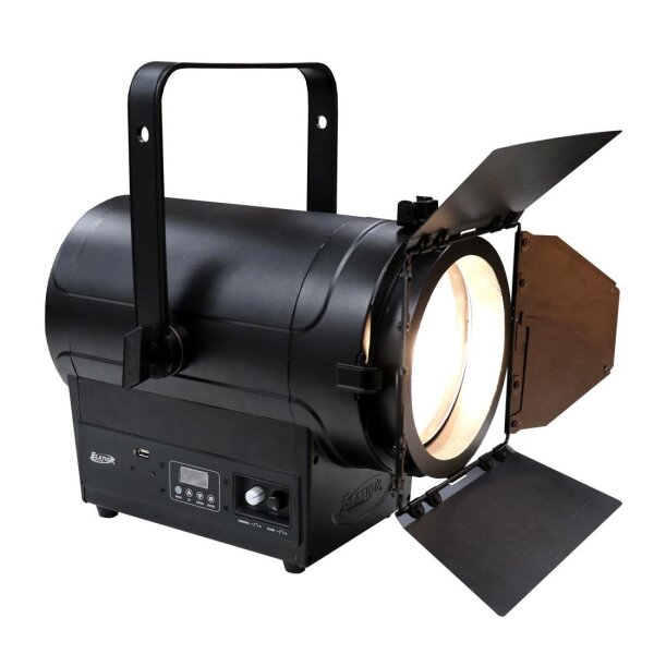 Elation KL Fresnel 8, LED-Theaterscheinwerfer, 350 Watt LED, 3000K warmweiss, 11-57 Grad Zoombereich, flimmerfrei, inkl. Torblende