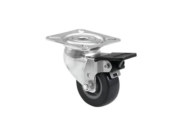 Roadinger Swivel Castor 50mm grey with brake