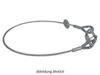 Litecraft Sicherungsseil 3 mm, beidseitig gekauscht, 100 cm, max. 8 kg nach DGUV I215-313, Kettenglied 5 mm, silber