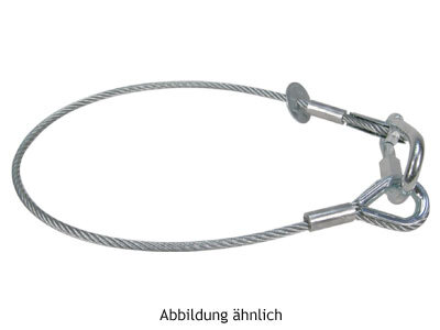 Litecraft Sicherungsseil 5 mm, beidseitig gekauscht, 100 cm, max. 25 kg nach DGUV I215-313, Kettbiner 90 x 8, silber