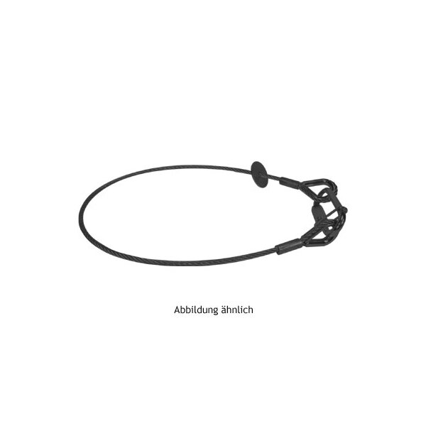 Litecraft Sicherungsseil 4 mm, beidseitig gekauscht, 60 cm, max. 10 kg nach DGUV I215-313, Kettenglied 6 mm, schwarz