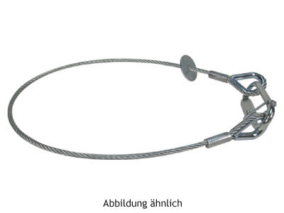 Litecraft Sicherungsseil 4 mm, beidseitig gekauscht, 60 cm, max. 10 kg nach DGUV I215-313, Kettenglied 6 mm, silber