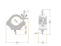 Global Truss Half Coupler Heavy 48-51/50/750kg stage black