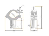 Global Truss Half Coupler Spacer Female 48-51/50/500kg stage black